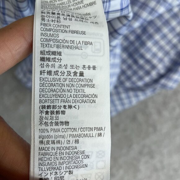 NEW Kirkland Signature Men's 17.5 Non-Iron Traditional Fit Dress Shirt Plaid - Picture 5 of 7